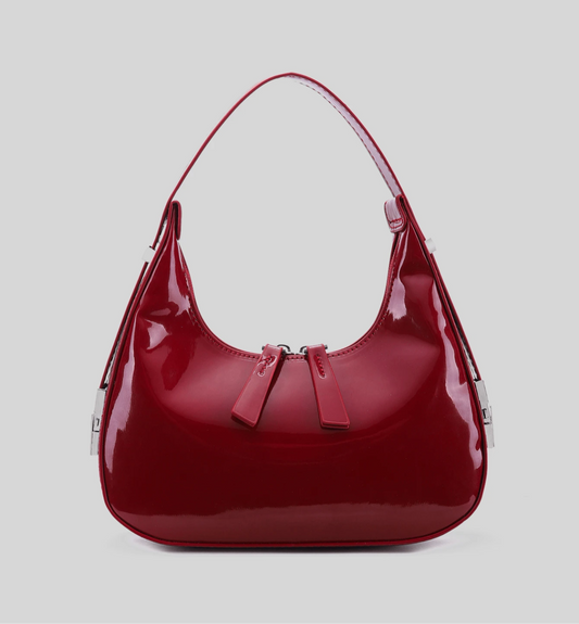 Burgundy patent leather bag