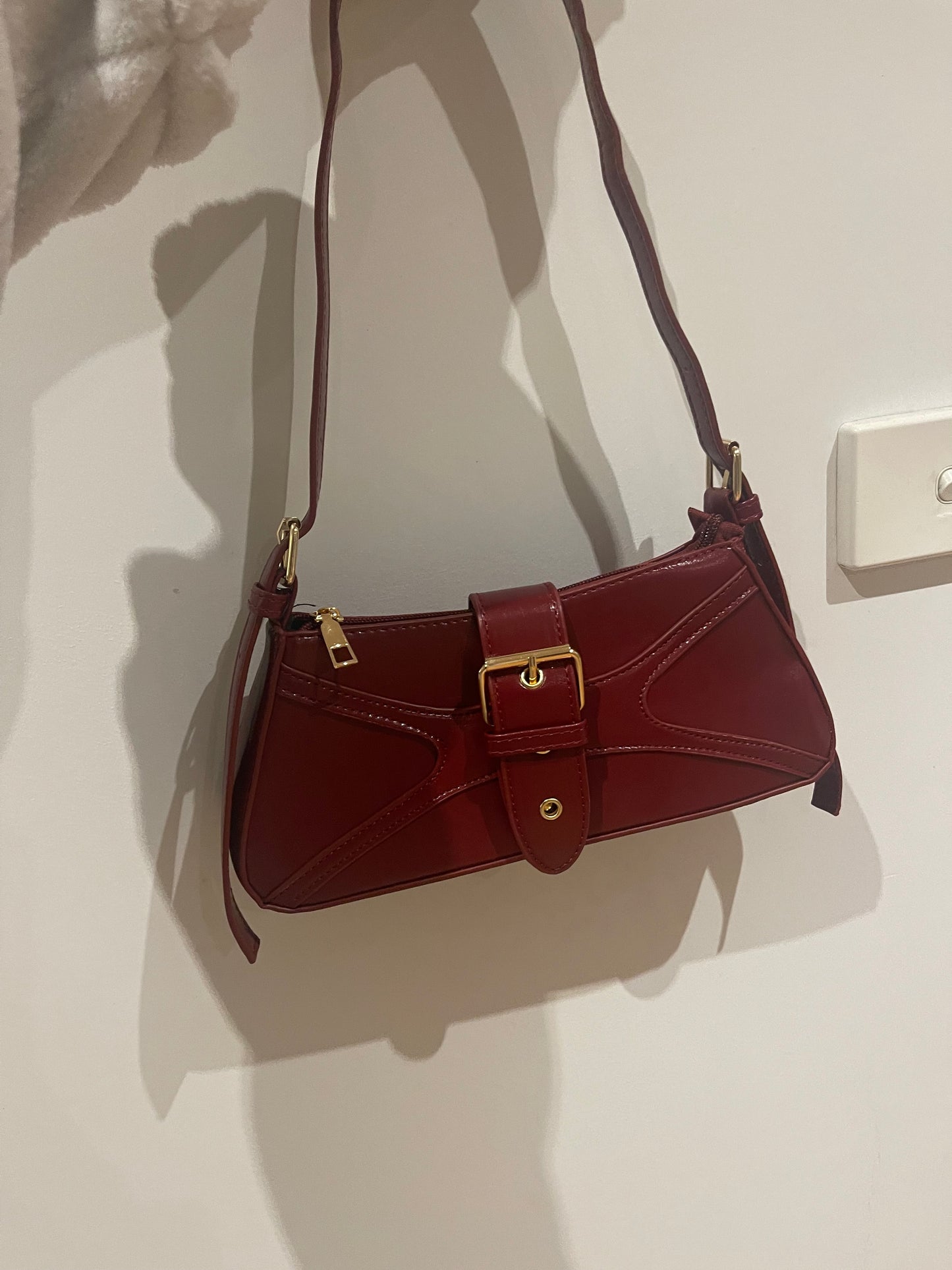 Burgundy buckle bag