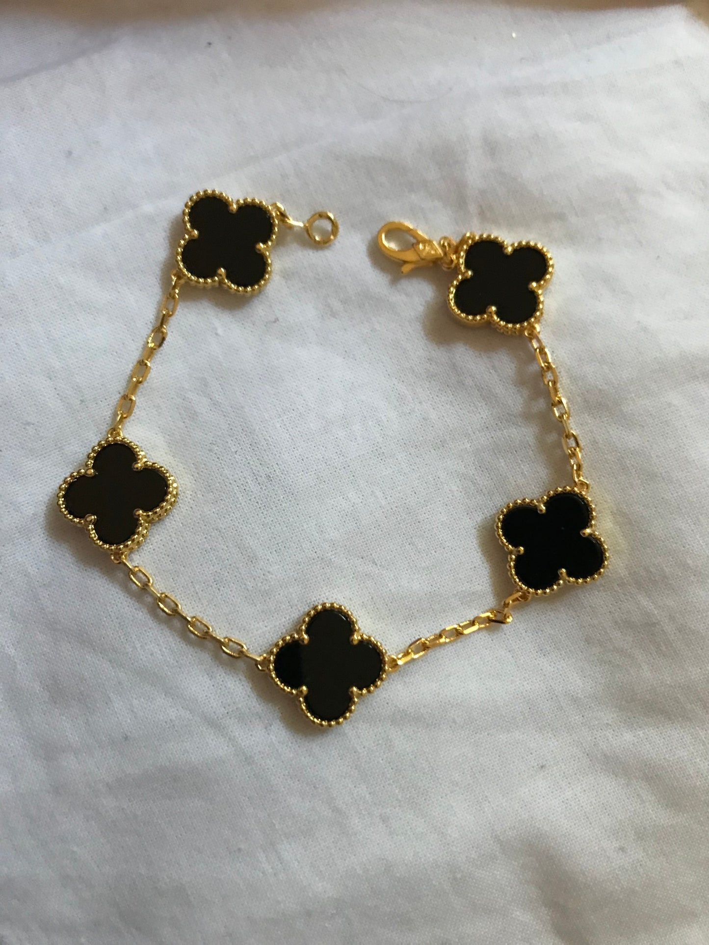 Clover Pendant bracelet in Sterling Silver 925 14k Gold Plated 20CM  length