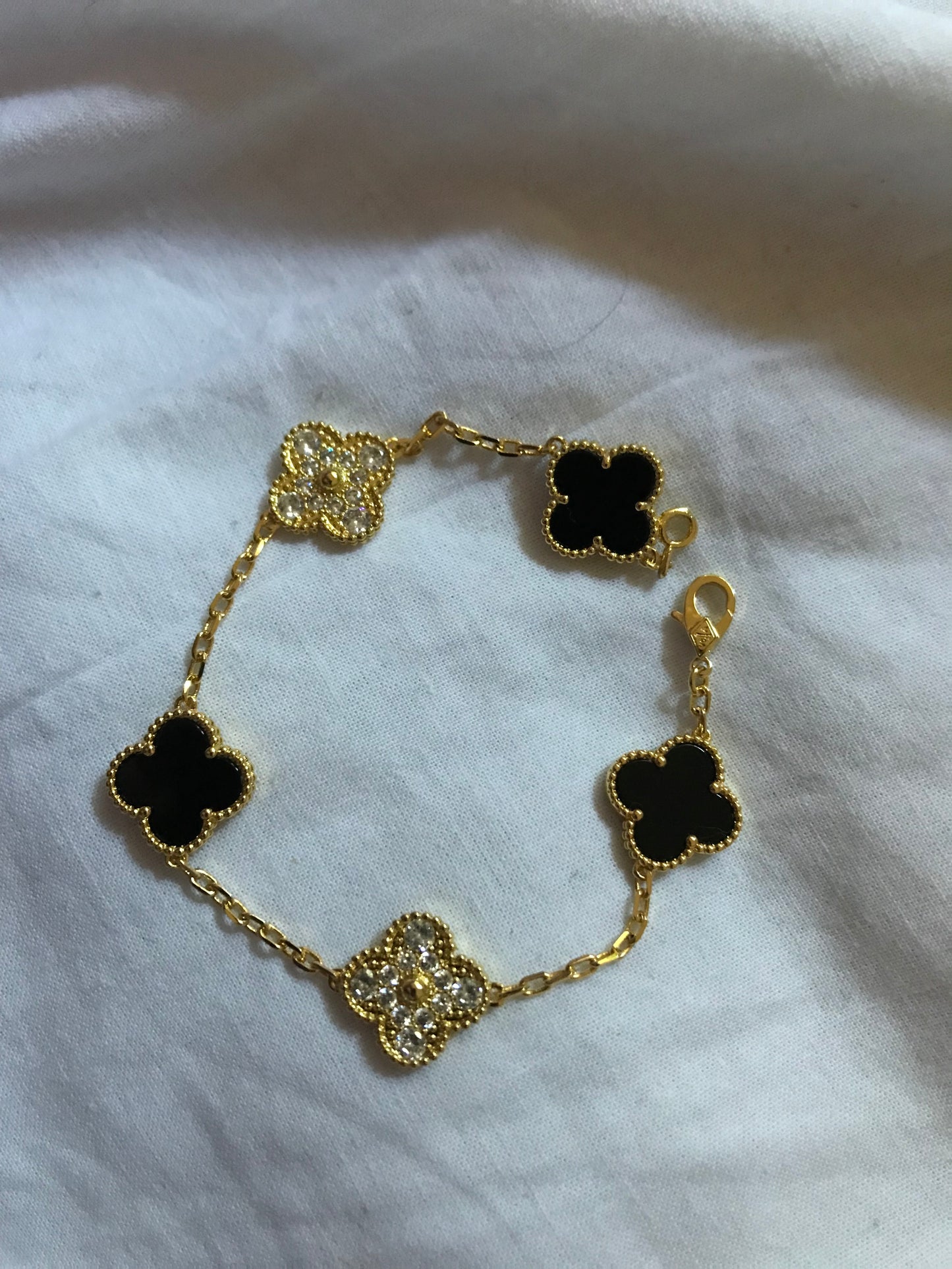 Clover Pendant bracelet in Sterling Silver 925 14k Gold Plated 20CM  length