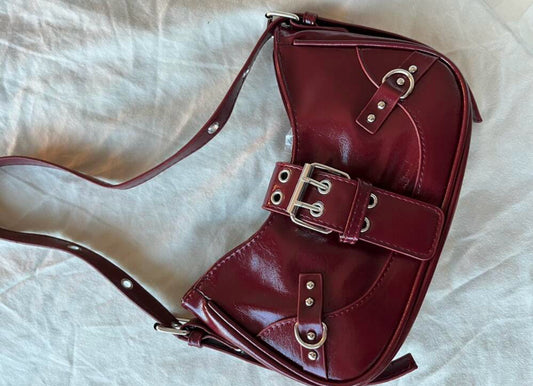 Burgundy buckle bag